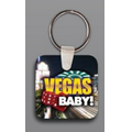 Square 8 - 1.75"x1.75" Square Key Tag W/ Key Ring